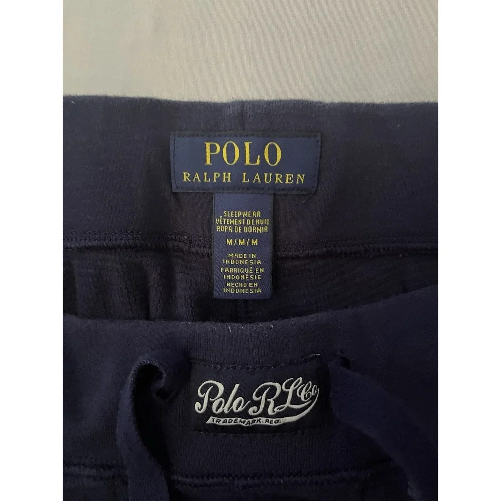 Polo Ralph Lauren All Over Print Sleepwear Pants Men's Medium Navy Blue Tapered